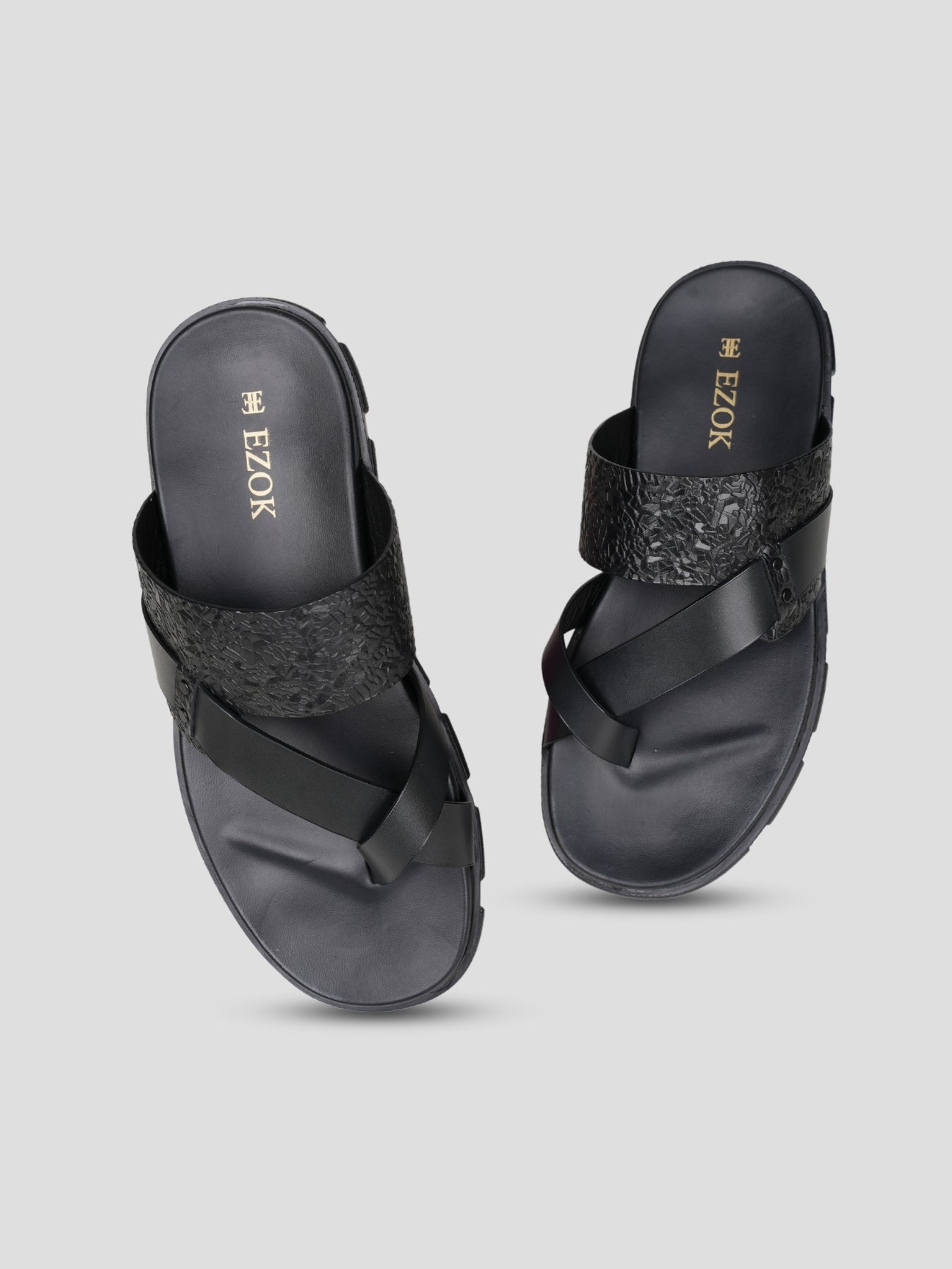 Ezok Men's Genuine Leather Sandals - Comfortable & Stylish Footwear